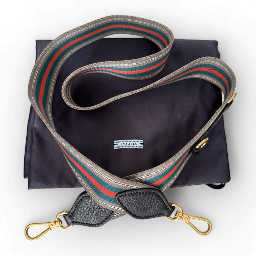NEW Authentic PRADA Multicoloured Striped Long Shoulder/ Crossbody Strap